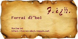 Forrai Ábel névjegykártya