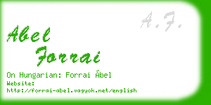 abel forrai business card